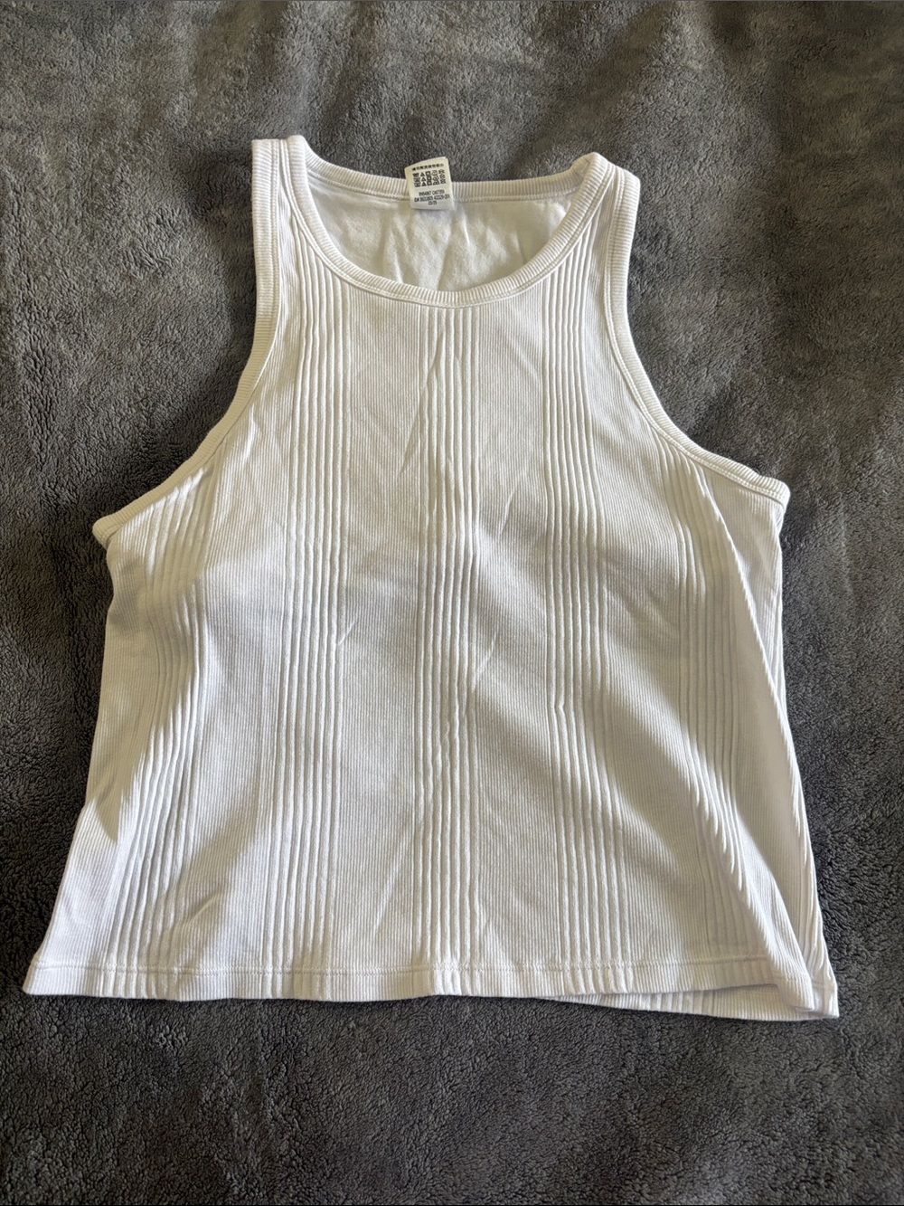 PINK Victoria's Secret White Ribbed Tank Top